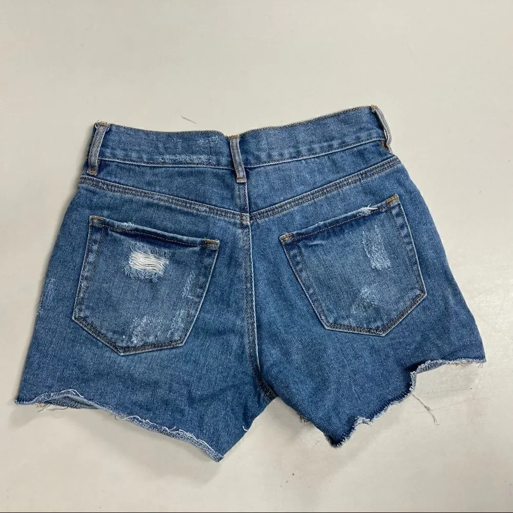 BULLHEAD DENIM COMPANY‎ Women’s Denim Distressed Shorts Blue Size 23